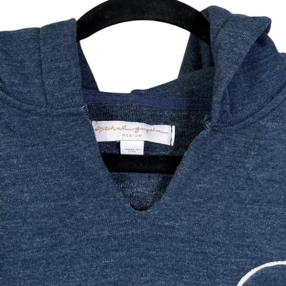 Spiritual Gangster OM Yoga Hoodie Medium M Navy Blue Gold Sweatshirt Top - Picture 4 of 5